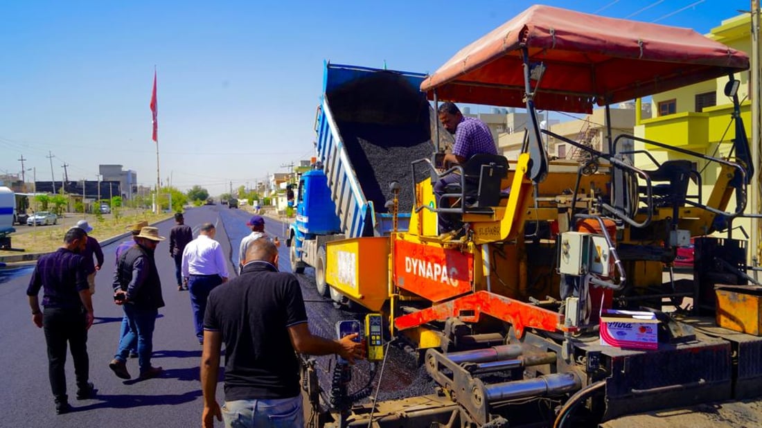 صور من كركوك: تبليط أهم شوارع الواسطي.. وطرق الريف وصلت إلى 97% لأول مرة