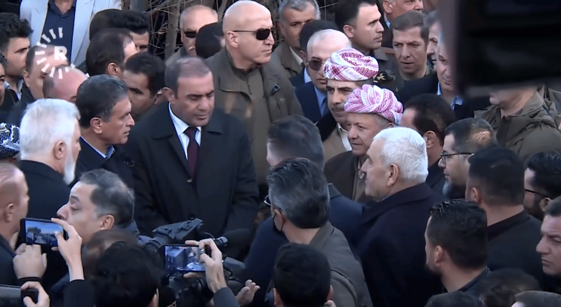 صور: بارزاني يحضر مراسيم تشييع ضحايا القصف الإيراني على أربيل