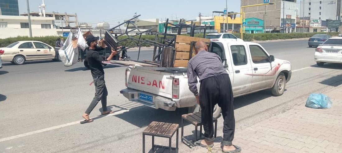 شارەوانی هەولێر کۆشک و کەپرەکان لەسەر پیادەڕۆکان لادەبات