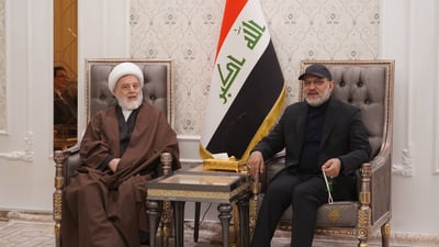 أبو آلاء الولائي يلتقي حمودي وتشديد على تغليب لغة التفاهم