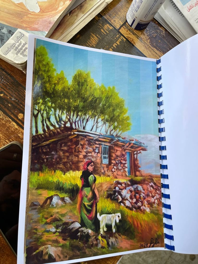 الفنان الذي اكتشفه وفد من ليبيا.. جلسة بين لوحات “صالح” في أصغر أزقة بعقوبة (صور)