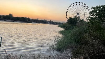 ظهور نادر لبحيرة القناة بعد رفع الحواجز الكونكريتية.. صور من مدخل مدينة الصدر