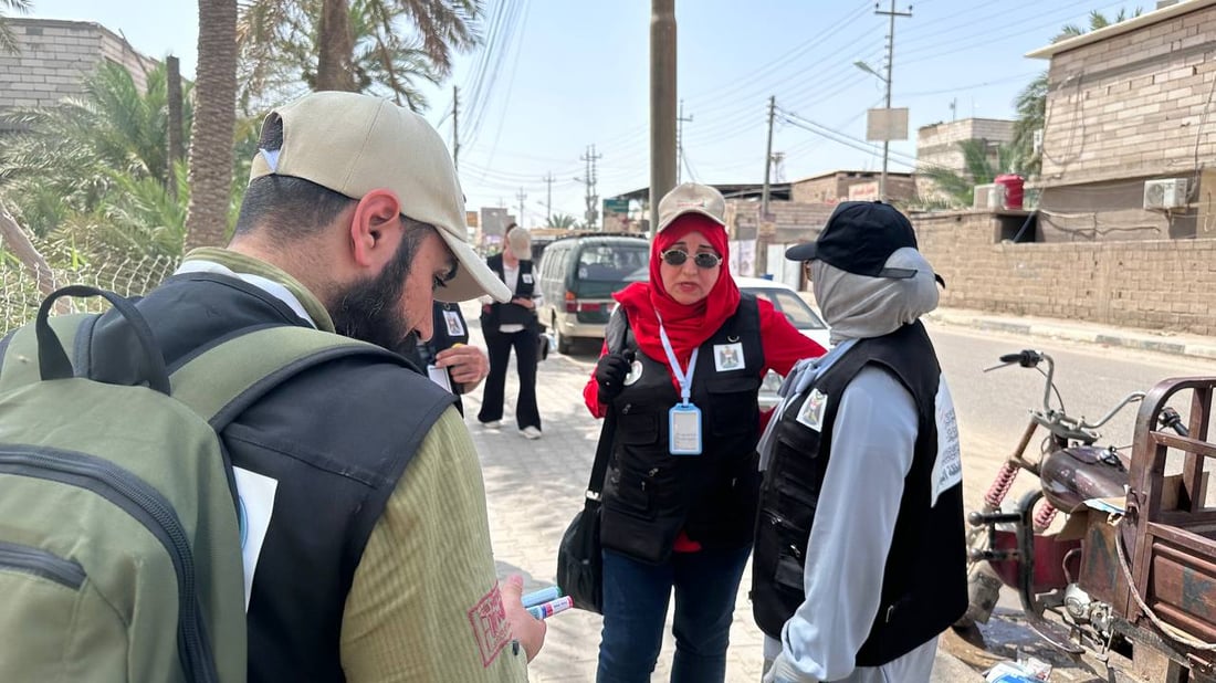 صور لانتشار فرق التخطيط في البصرة: انطلاق التعداد التجريبي بـ6 مناطق ضمن شط العرب