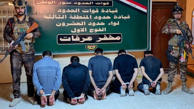 اعتقال 5 متسللين آسيويين حاولوا اجتياز الحدود بطريقة غير شرعية في واسط