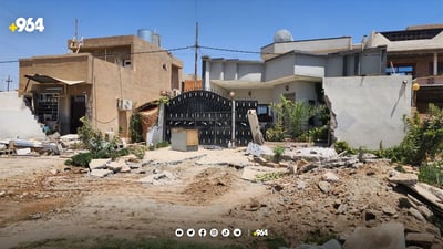 قایمقامیەتی کەرکوک دیواری ژمارەیەک ماڵ دەڕووخێنێت