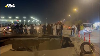 Sinkhole repair underway in Baghdad after truck accident