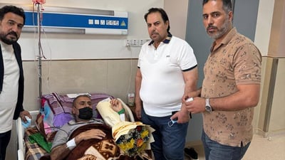 وفد من نقابة الفنانين يزور الفنان رعد الميساني للاطمئنان على صحته