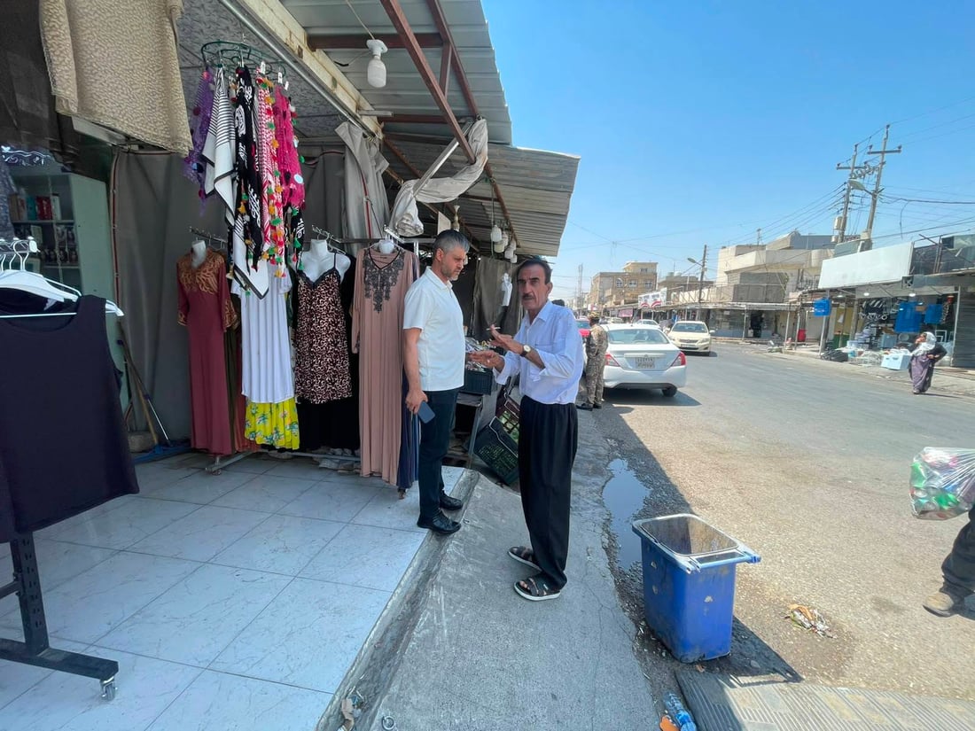 شۆستەی دوو بازاڕی هەولێر لە کەلوپەلی دوکانداران و عارەبانە پاککرایەوە