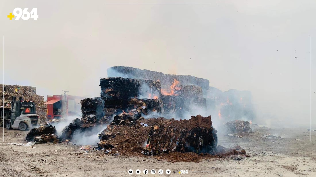 بەهۆی هەورەبروسکەوە کۆگایەکی کارتۆن گڕی گرت