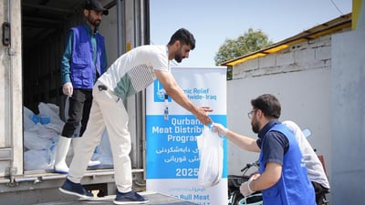 له‌ هه‌ڵه‌بجه‌ یه‌ک تۆن گۆشتى سوور به‌سه‌ر خێزانه‌ هه‌ژاره‌كان دابه‌ش كرا