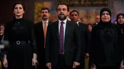 الحلبوسي يتوسط نوار عاصم وطيف سامي في مؤتمر لمناهضة العنف على أساس النوع