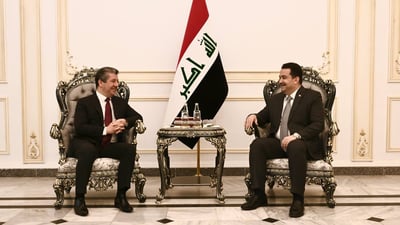 Barzani meets with Al-Sudani in Baghdad to address outstanding issues