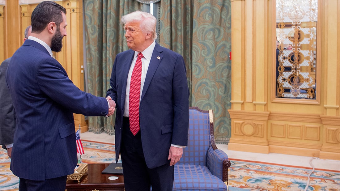 ترەمپ بەبێ رێوڕەسم پێشوازی لە ئەحمەد ئەلشەرع كرد