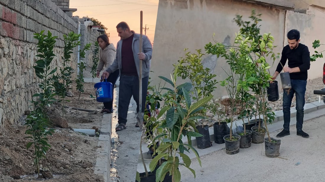 تیمێكی خۆبه‌خش گونده‌كانى خانكێ پڕ ده‌كه‌ن‌ له‌ دار و دره‌خت