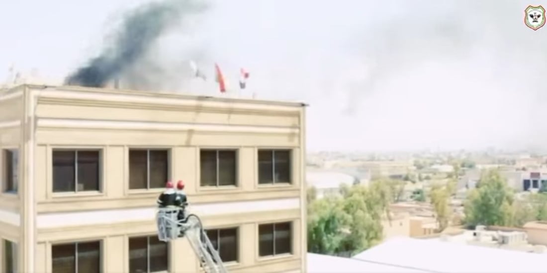 ئاگری باڵەخانەکەی کۆمیسیۆن لە هەولێر دەستکرد بوو