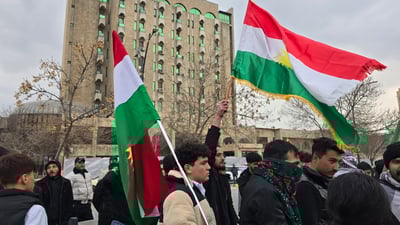 Kurdistan flag emerges as unifying symbol of demonstrations backing Rojava Kurds