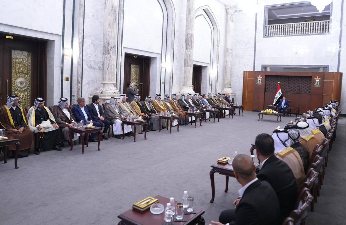 صور: شيوخ ووجهاء عشيرة البو دراج في مكتب السوداني