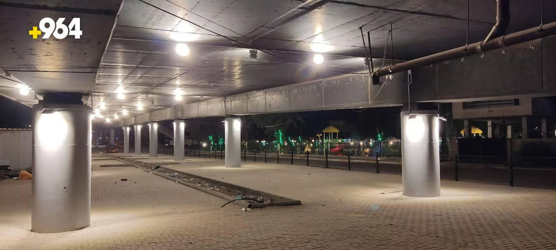 Mansour municipality completes infrastructure update under Embassies Bridge in Baghdad