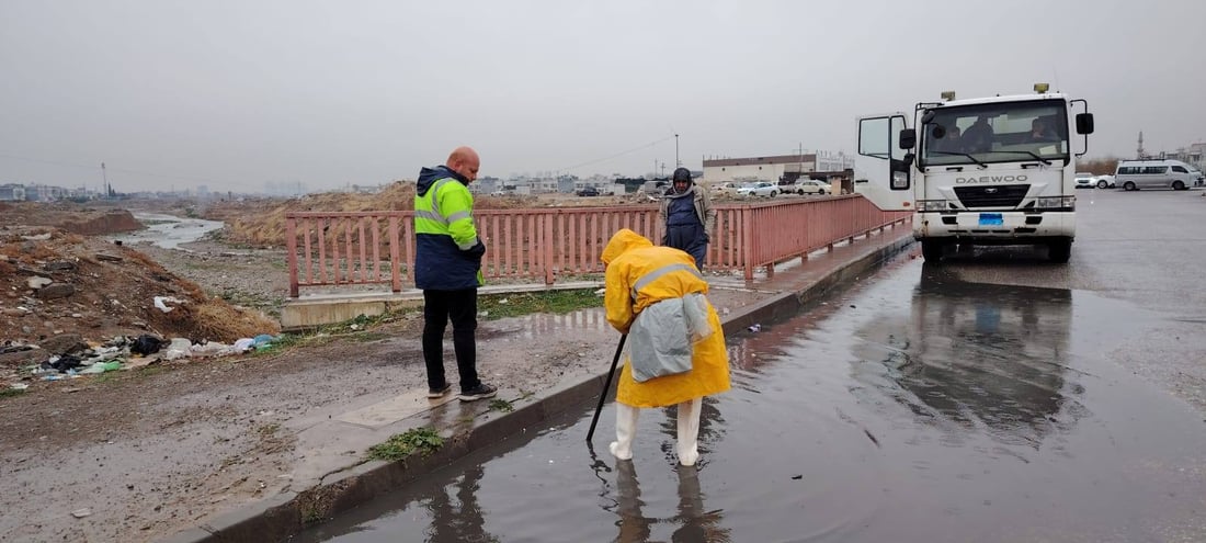 لە هەولێر بارانە و شارەوانییش لە ترسی لافاو كەوتەخۆی