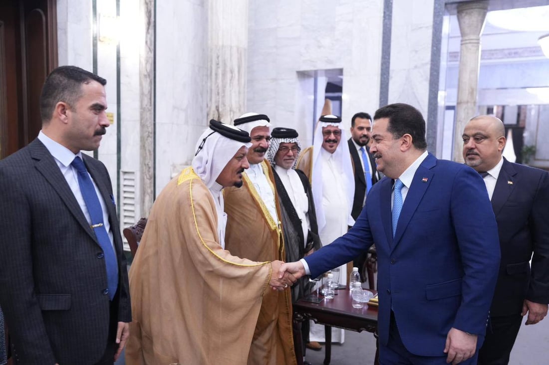 صور: شيوخ ووجهاء عشيرة البو دراج في مكتب السوداني