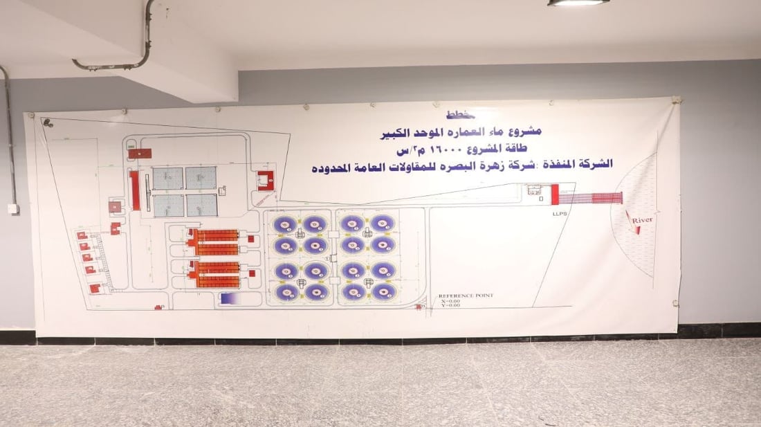 صور من مشروع ماء العمارة في ميسان: يخدم مليونين من السكان ونسبة الإنجاز بلغت 97%