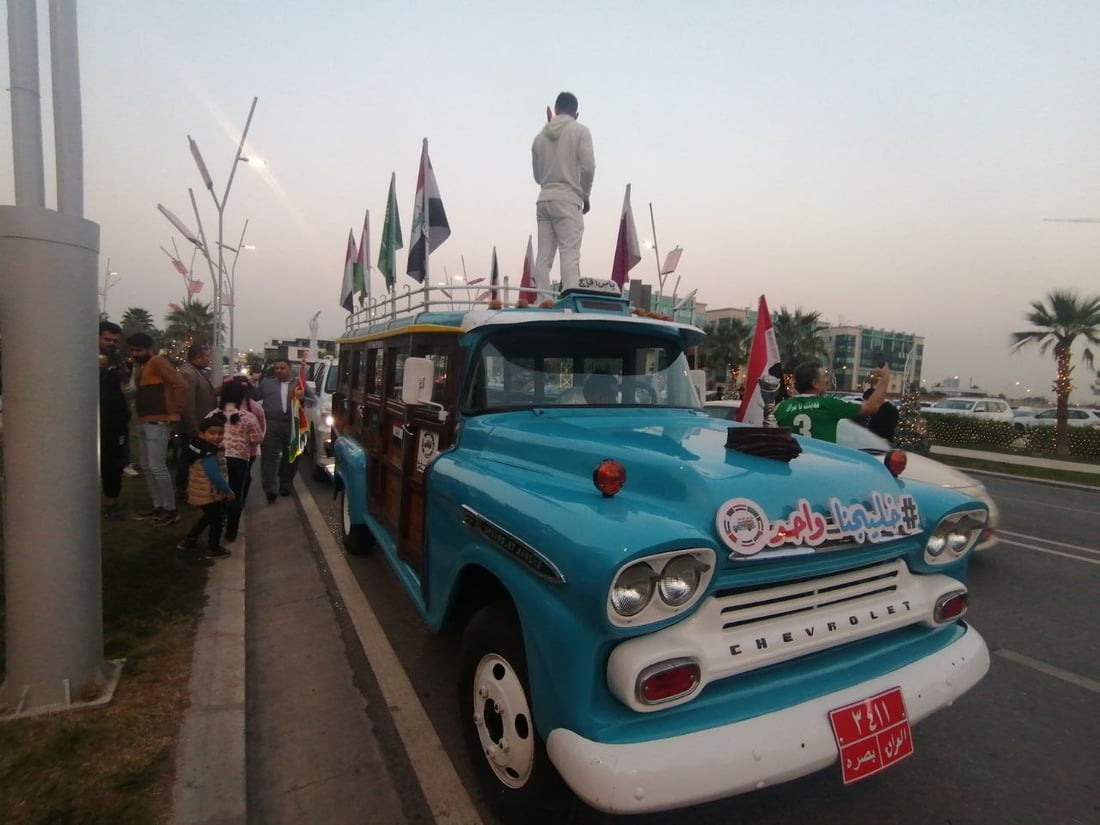 باص البصرة الخشبي في أربيل.. احتفاء كردي بخليجي 25 (فيديو)