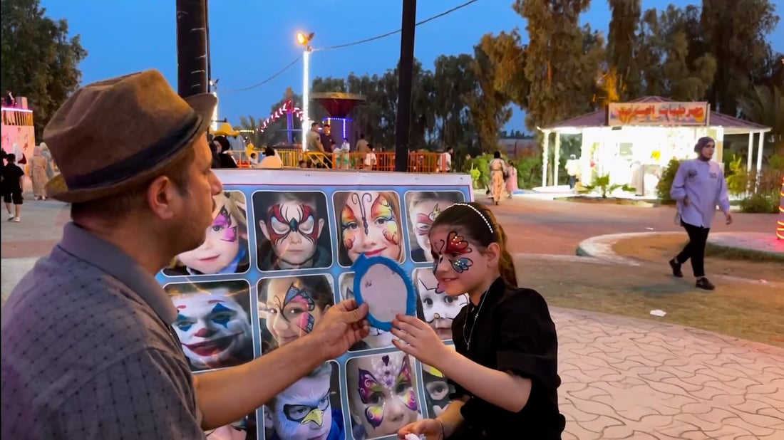 Baghdad artist brings face painting joy to children in Anbar’s city of Hit