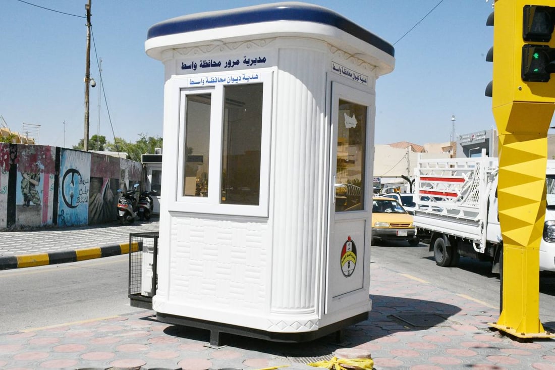 صور: نصب كرفانات مكيفة في تقاطعات واسط.. رجال المرور لن يقفوا تحت لهيب الشمس