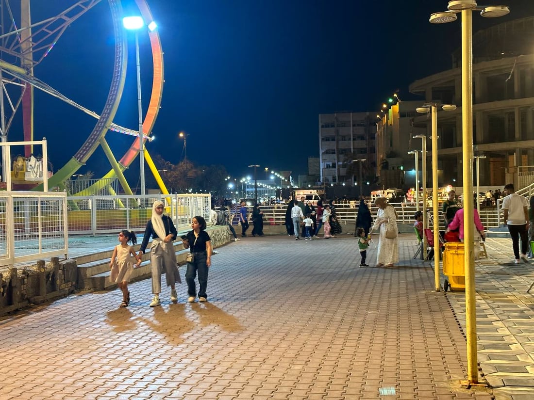 عيد البصرة.. عوائل كويتية تشارك العراقيين السمر حتى منتصف الليل في “هابي لاند” (صور)