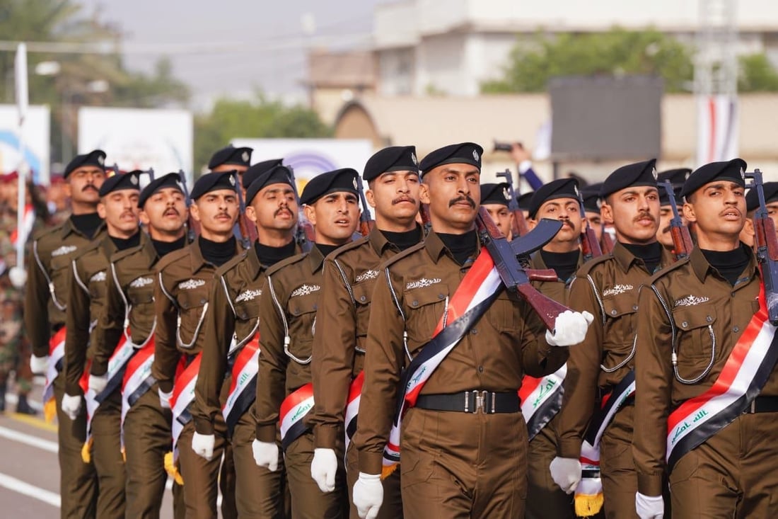 صور من الاستعراض العسكري لقوى الأمن الداخلي في كلية الشرطة
