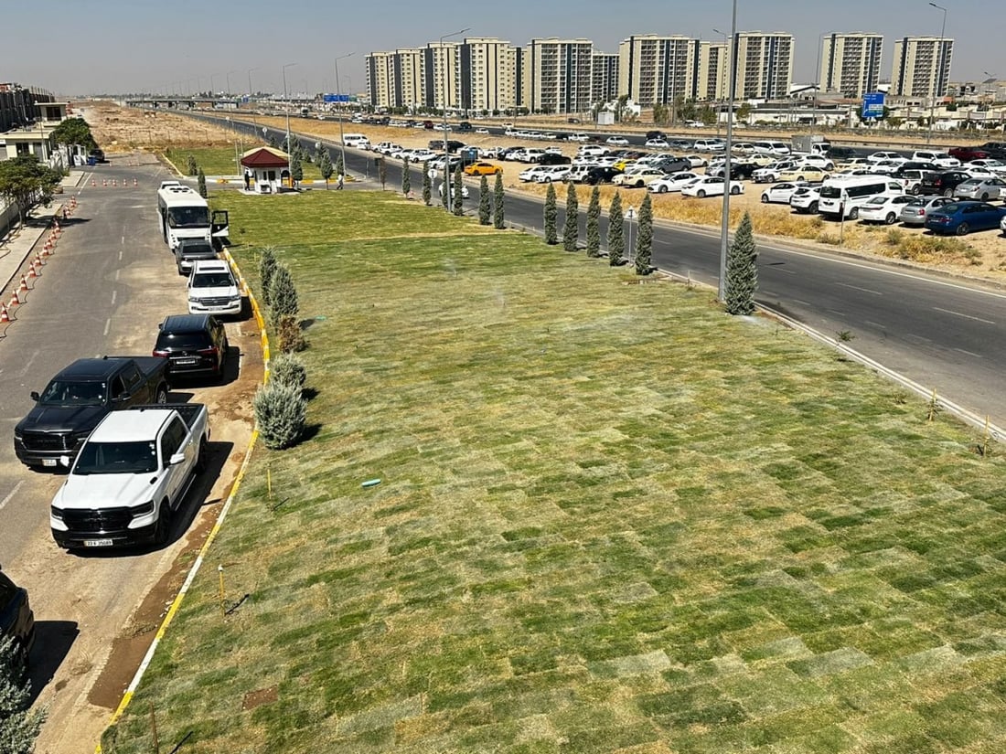 3000 مەتر لەبەردەم هاتوچۆی هەولێر سەوز کرا