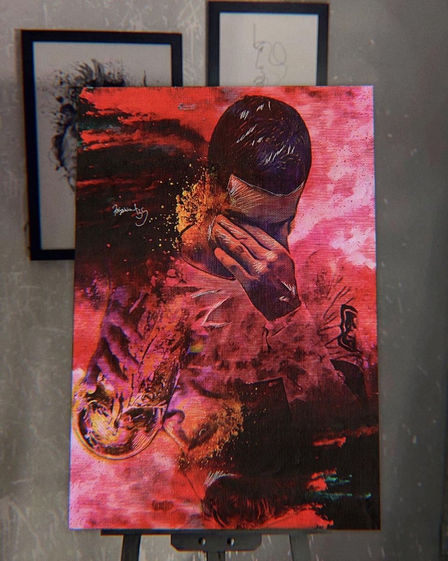 عشريني ينافس كبار رسّامي بغداد في رسم اللوحات المعقدة