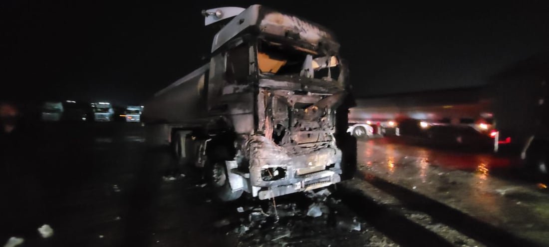 لە زاخۆ تانکەرێک ئاگریگرت