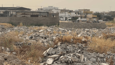 ناوچەی پیشەسازی کۆنی بەردەڕەش بووەتە شوێنی زبڵ و خاشاک