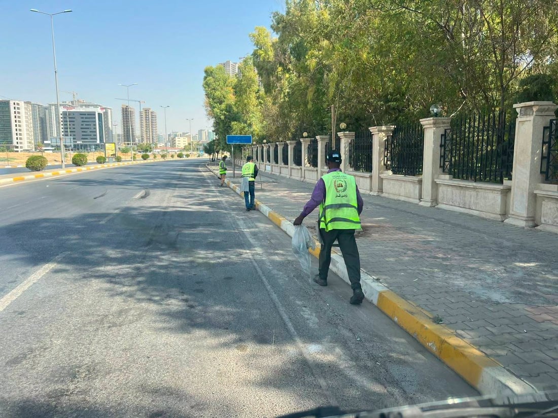 بەشێک لە شەقامەکانی هەولێری پایتەخت شۆردران و خاوێن کرانەوە