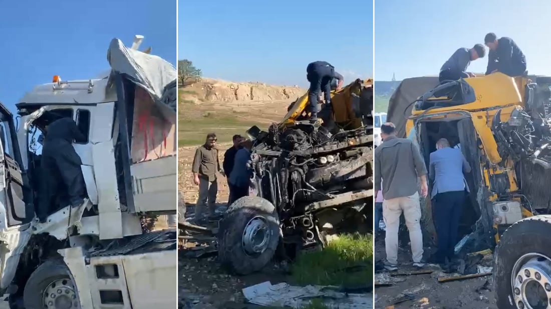 پێکدادانی دوو بارهەڵگر دەست و قاچی سێ کەسی شکاندووە