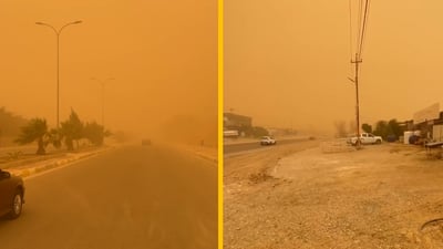 عاصفة ترابية من القائم إلى هيت.. المستشفيات مستعدة والمرور تحذر (فيديو)