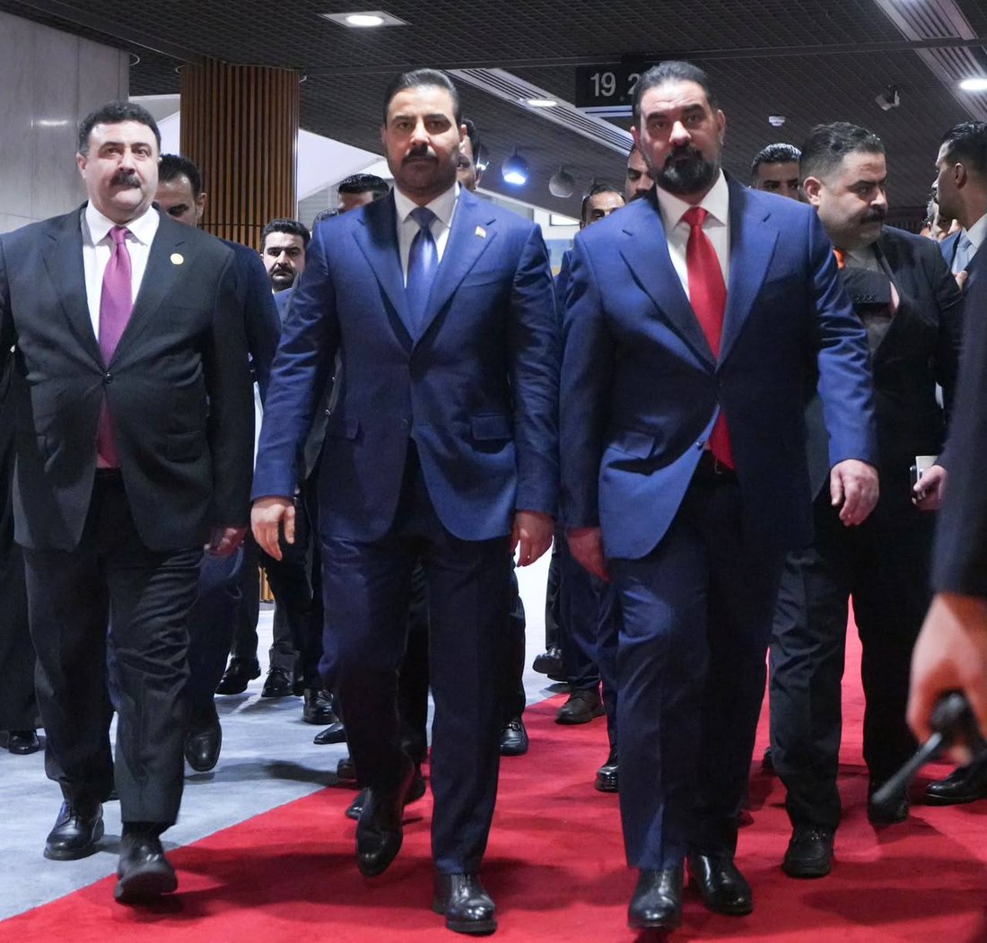 الزيدي وليث الخزعلي والعيداني مع مرشح العصائب.. صور من البرلمان قبل جلسة التصويت