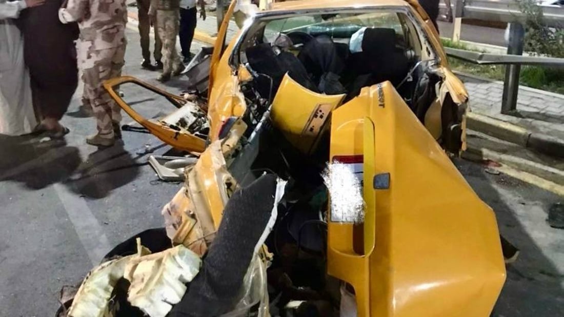 صور: مصرع سائق “بيجو” في حادث مروع مع “بيك اب وسكانيا” شمال البصرة