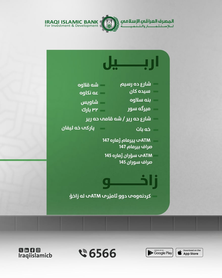 موچە نییە و چەندین ئامێری راكێشانى پارە لە هەرێم بەكار خران