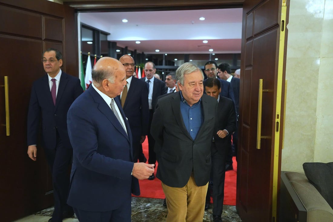 صور: الأمين العام للأمم المتحدة أنطونيو غوتيريش يصل إلى بغداد