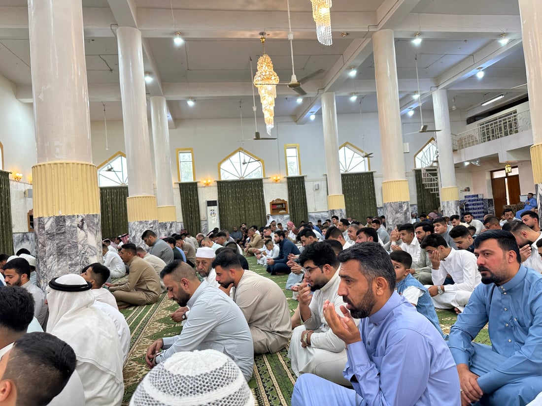 صور: جامع أحمد الرفاعي في حديثة مليء بالمصلين والخطبة ذكرت بصلة الرحم