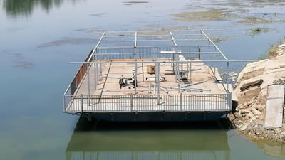 Anticipating launch of first mobile café on abandoned ferry in Hit, Iraq