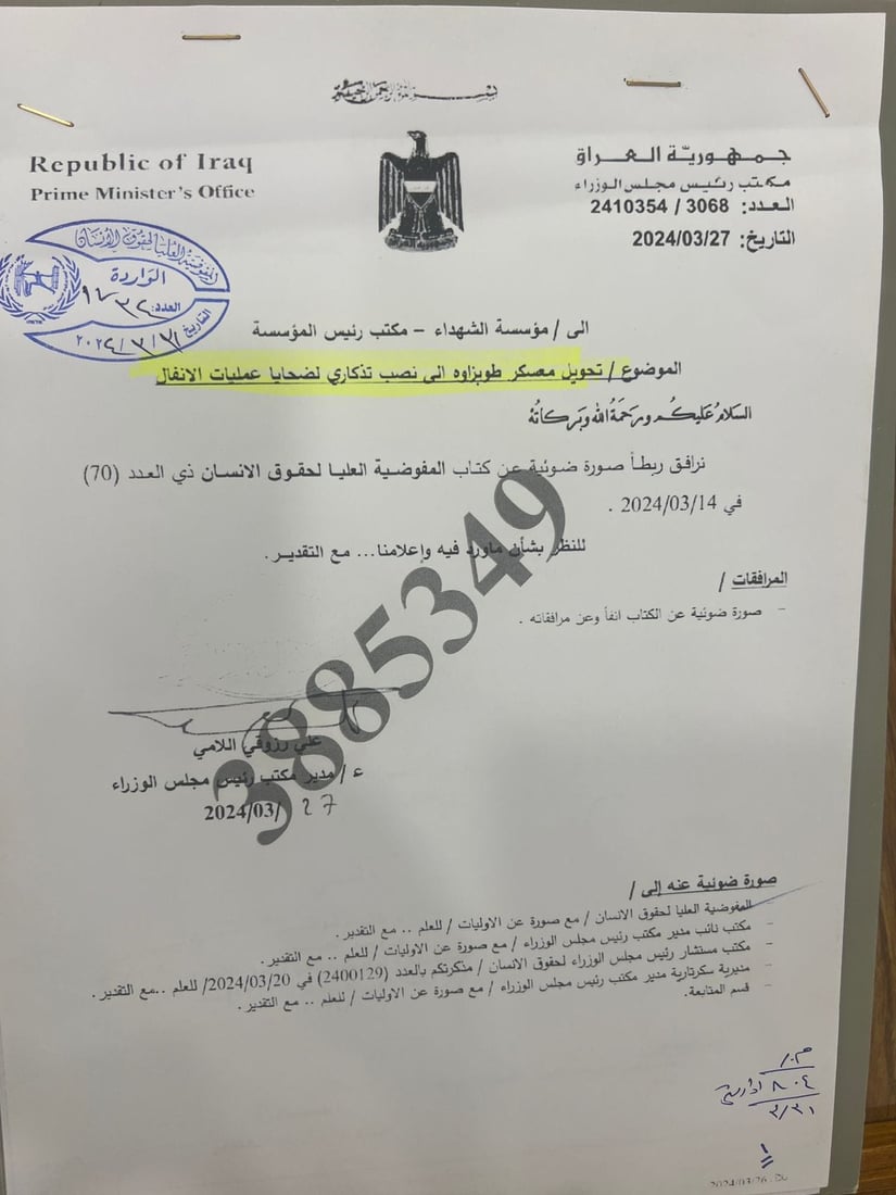 لە تۆپزاوە گردبووەنەوە کرا و چاویان لە دروستکردنی مۆنۆمێنتەکەیە