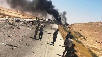 لەسەر رێگای دێرەزوور بۆ تدمۆر پێکدادانی دوو پاس کارەساتیان نایەوە