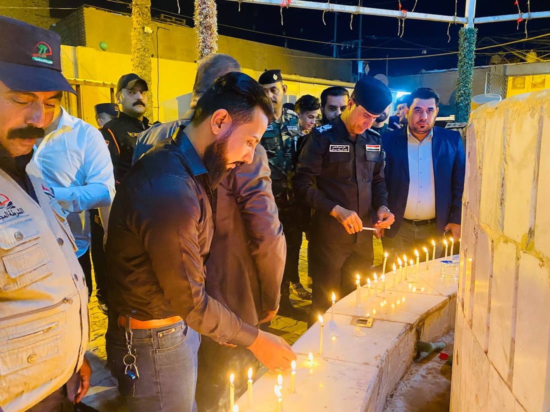 صور: الكنيسة الوحيدة في ميسان تشهد وقفة حداد على ضحايا الحمدانية