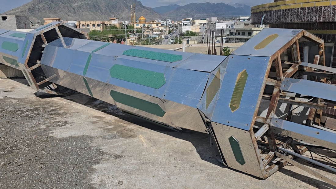 بەهۆی رەشەباوە منارەکانی مزگەوتێکی رانیە کەوتن