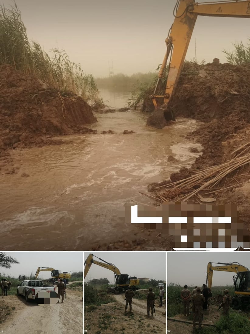 كسر أكتاف وردم بحيرات غير مرخصة في الطارمية والمحمودية (صور)