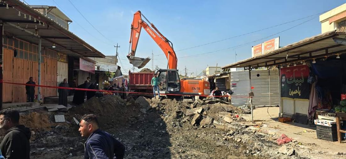 سيكون مسقفاً ومرتباً.. صور من انطلاق أعمال تأهيل سوق البگاگيل الشهير في طويريج