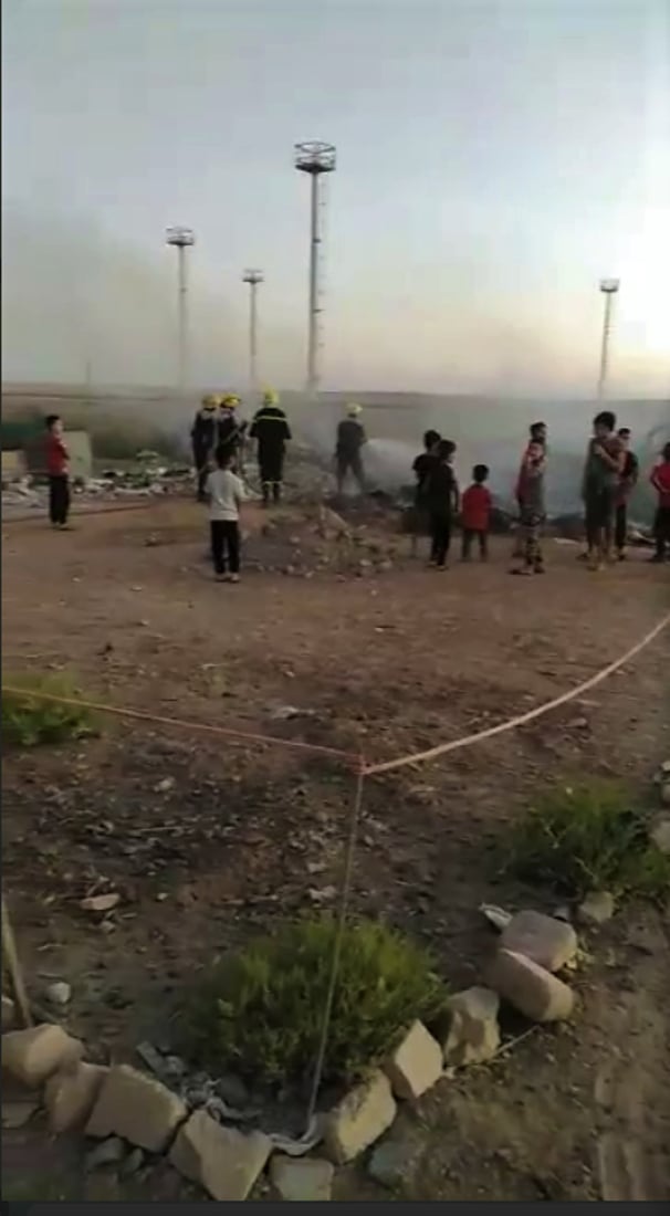 هيت: مجهول يشعل حريقاً في مبزل السكك ويهرب